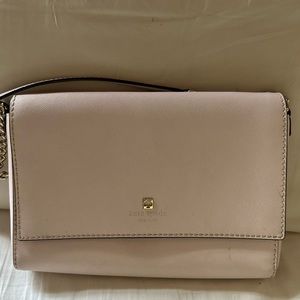 Kate Spade Baby Pink Saffiano Leather Crossbody Bag